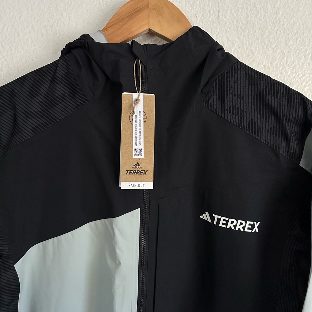 Adidas Terrex Xploric Xperior Hybrid Rain RDY Pro Jacket Black Men’s Size Large - Picture 2 of 6